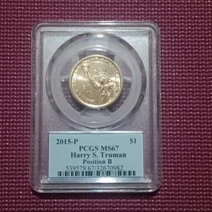 2015-P PCGS MS67 Harry S. Truman Position B Presidential Dollar - Bild 1 von 3