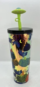 Bicchiere Starbucks Autunno Stagione 2024 Glow In The Dark Alien UFO 24 oz - Foto 1 di 8