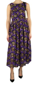 GUGLIELMO CAPONE Ballerina Pizz Women Dress 40 Embroidered Sleeveless Crew Midi - Picture 1 of 8