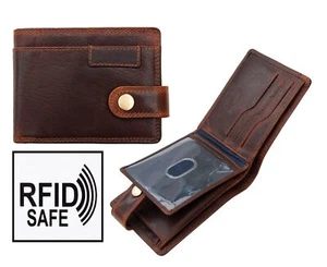 Billetera de cuero marrón Prime Hide súper resistente para hombre RFID SAFE gama Nueva York - Imagen 1 de 9