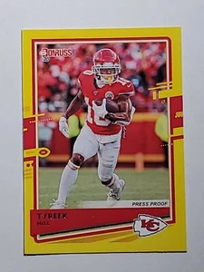 TYREEK HILL #2 2020 DONRUSS PRESS Proof Yellow Kansas City Chiefs - Picture 1 of 2
