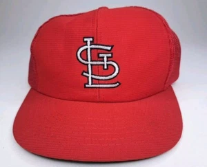Vintage 80s ANNCO MLB St. Louis Cardinals Mesh Snapback Hat Cap Red Trucker - Picture 1 of 6