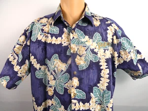 Kahala Men's L Hawaiian Shirt Short Sleeve Blue Tropical with Padres Embroidery - Picture 1 of 9