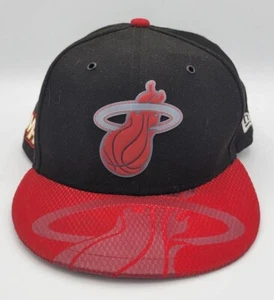 New Era 9fifty Miami Heat Hat Flame Logo NBA SNAPBACK Red Black - Picture 1 of 5