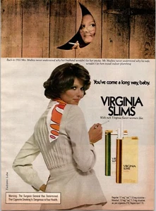 PRINT AD 1975 Virginia Slims Zigaretten Mrs. Mullins Plumpsklo 8,5 x 11 - Bild 1 von 1