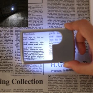 Pocket Magnifying Glass with Light 3X 6X LED Lighted Magnifier Card Type Hand... - Picture 1 of 7