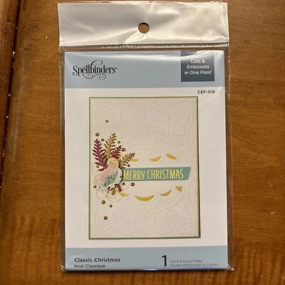 Spellbinders Cutting Embossing Folder CLASSIC CHRISTMAS CEF-018 New Sealed - Image 1 of 4