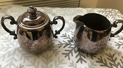 Silver Plated Sugar And Creamer Set!!  Vintage!!  Beautiful! • 70.39$