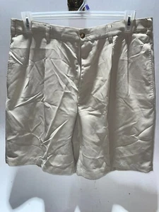 PERRY ELLIS PORTFOLIO KHAKI BEIGE HELLBRAUN PLISSEE KURZ HERREN 36 klassisch Golf Walk - Bild 1 von 5