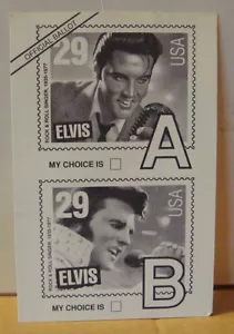 Estampilla comercial tarjeta de voto oficial de Elvis Presley - 1992 - Imagen 1 de 2