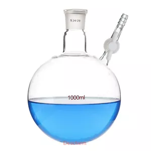 1000ml 24/29 Glass Reaction Flask 1L With PTFE Stopcock Laboratory Glassware - Picture 1 of 1