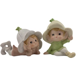HOMCO Pixie Elf Garden Fairy Figurines Set of 2 Vintage Figural 5615 Taiwan - Picture 1 of 8