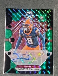 Garrett Wiliams 2023 Panini Mosaic Green & Black Prizm Rookie Auto Card /25