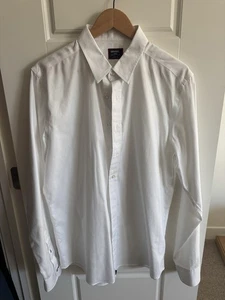 UNTUCKit Men's Long Sleeve White Shirt Large Slim Tall Wrinkle Free - Picture 1 of 2