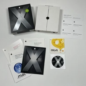 Mac OS X Tiger Retail MA190Z/A, 2005, 10.4.3 Install DVD, Manuals & Box - Picture 1 of 22