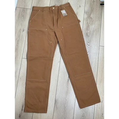 Carhartt B01 BRN Work Dungaree Pants Double Front Loose Original Fit 40x36 New - Image 1 of 4