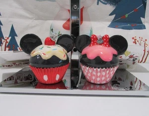 Disney Sketchbook Ornament 2019 Mickey & Minnie Mouse Cupcake Set NWT - Imagen 1 de 5