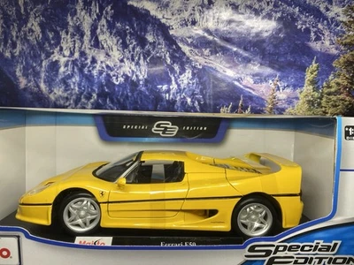 Maisto 1995 Ferrari F50 escala 1:18 diecast modelo coche amarillo edición especial Foto 1 de 4