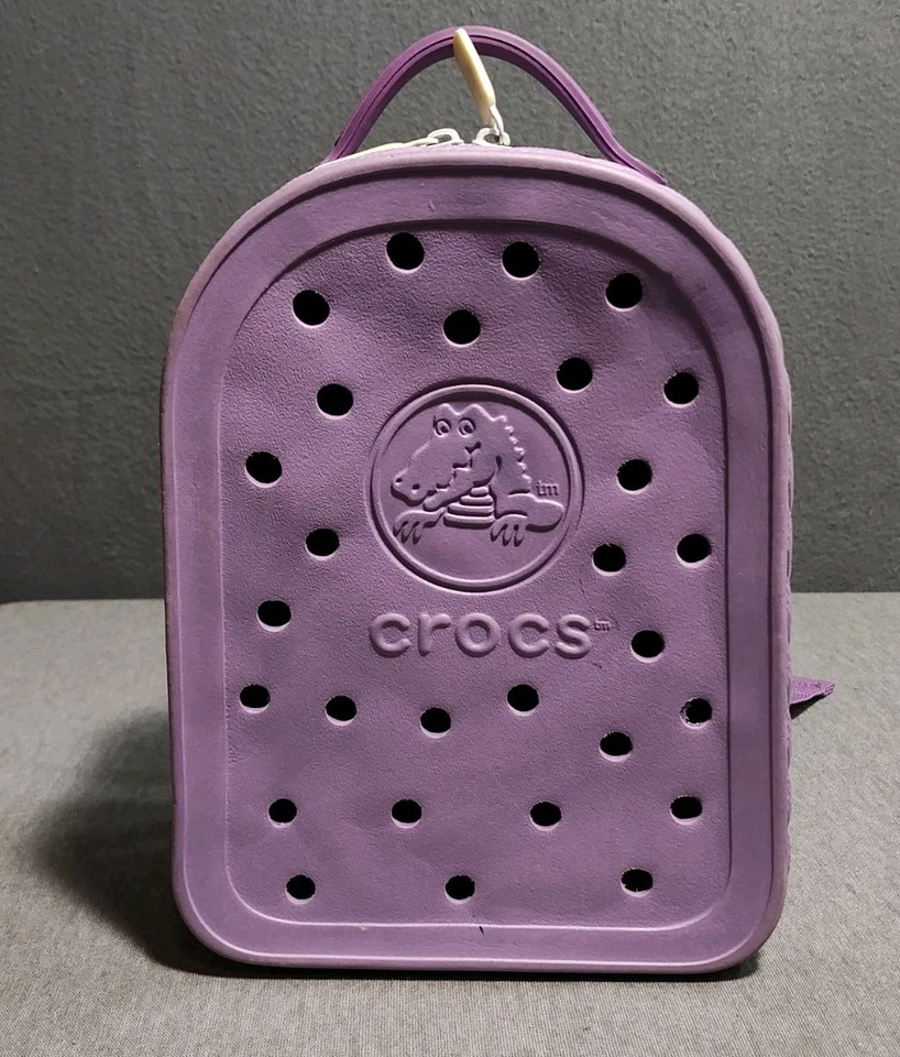 Crocs Mini Backpack Light Purple White Zipper Kids Book Bag Lavender Lilac - Image 1 of 4