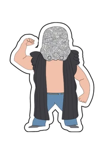 The Shockmaster Retro Wrestling Legend Custom Vinyl DieCut Sticker 4x2.5 - Picture 1 of 1