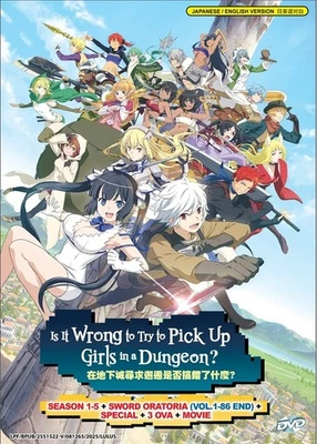 DVD Anime Is It Wrong To Try Pick Up Girls In Dungeon? Season 1-5 +Movie English - Image 1 of 4
