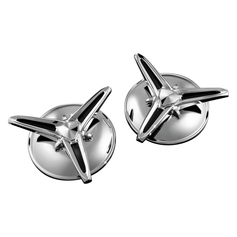 For Harley-Davidson Tri Glide 2009-2018 Kuryakyn Knock-Off Chrome Center Caps - Imagem 1 de 2
