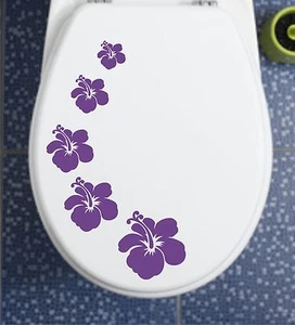 Klodeckel / Fliesen / Auto - Aufkleber WC Hibiskus H6 in 46 unters. Farben NEU - Bild 1 von 1
