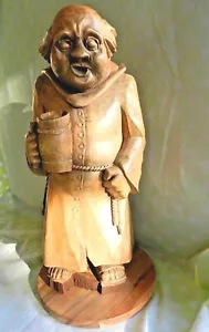 WOOD HAND CARVED/POLISHED HIGH 24" STATUE - SIGNATURE 1950 POLAND ARTIST. - Picture 1 of 12