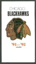 1991-92 Chicago Blackhawks NHL Hockey Schedule !!! Coca-Cola