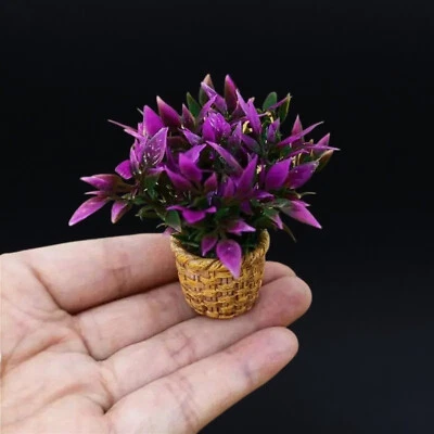 1PC Dollhouse 1/12 Scale Miniature Accessory Plant Flower Vase Pot Potted Garden - Image 1 of 4
