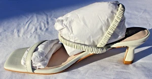 NUEVAS SANDALIAS DE VESTIR SOL SANA OSCAR 2-1/2" TACÓN ENVUELTO CORREAS ELÁSTICAS FINAS CUERO - Imagen 1 de 7