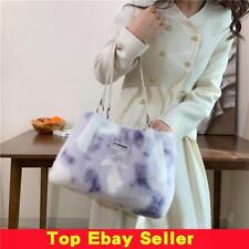 Flauschige Damen-Tasche mit niedlichem Farbverlauf Plüsch-Einkaufstasche Geldbör