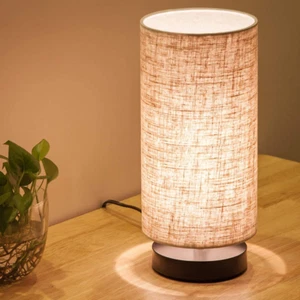 Table Lamp, Bedside Nightstand Lamp, Simple Desk Lamp, Fabric Wooden Table Lamp  - Picture 1 of 12