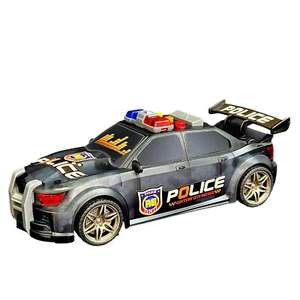 Kids Push And Go Friction Powered Police Car Toy Xmas Gift W/ Siren Sound Lights - Picture 1 of 14