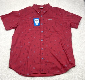 Camisa Columbia con botones para hombre Rivermont L estampados rojos en todo el suroeste de cactus - Imagen 1 de 7