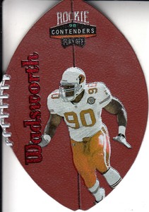 1998 Playoff Contenders Leather Red Cardinals Football Card #4 Andre Wadsworth