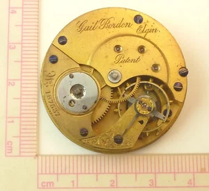 Elgin Gail Borden Pocket Watch Movement - Part / Repair    Key Wind/ Key Set - Picture 1 of 4