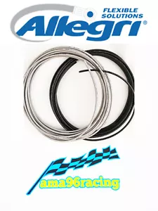 TUBO FRENI IN TRECCIA INOX ALLEGRI BREMBO RIV. PVC TRASPARENTE O NERO - 1 METRO - Foto 1 di 7