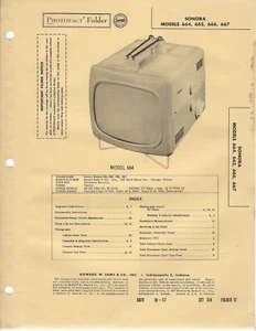 1957 SONORA 664 665 TELEVISION Tv Photofact MANUAL 666 667 Portable Vintage Sams - Picture 1 of 2