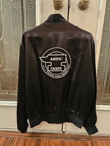 Vintage 1970's Musician's Jacket-Anvil Cases Black Satin Style, SizeL-Very Good - Picture 1 of 18