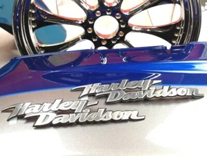 Genuine Harley Sportster Fuel Gas Tank Set Emblems Badges Brushed Aluminum OEM - Picture 1 of 11