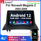 4+64GB Radio samochodowe Carplay GPS Nawigacja BT 9"Android 12 do Renault Megane 2 2002-2009