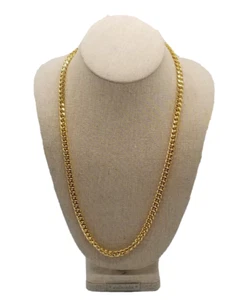 PVD Gold Tone Bonded 25" Simple Fashion Gold-Tone Curb Style Chain Necklace NWOT - Picture 1 of 10