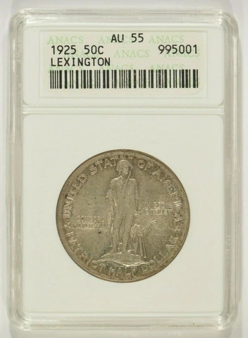 1925 Lexington Silver Half Dollar 50c ANACS AU 55 995001 Cover
