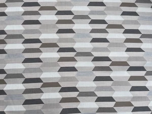 SUNBRELLA Precise Buff beige brown grey white geometric indoor/outdoor remnant - Picture 1 of 2