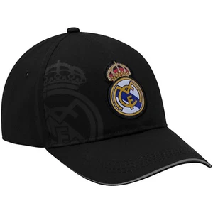 Gorra de fútbol Real Madrid 2024 con licencia oficial - versión negra con logotipo descolorido - Imagen 1 de 4