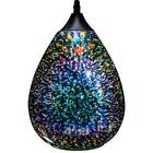 3d Glass Pendant Light Modern Kitchen Pendant Lighting With Colored Hammered Sha