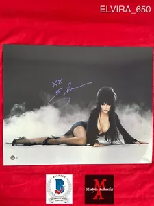 ¡FOTO ELVIRA CASSANDRA PETERSON AUTOGRAFIADA FIRMADA 16x20! ¡AUTENTICIDAD BECKETT! ¡HORROR! - Imagen 1 de 7