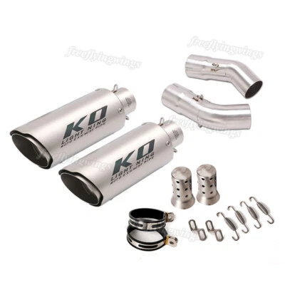 Tubo de eslabón de escape medio deslizable izquierda y derecha punta silenciadora para Ducati 848 1098 1198 Foto 1 de 4