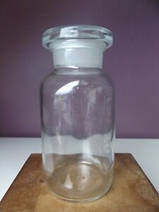 Vintage Apothecary Chemist Glass Jar Pharmacy Sweet Jar Ground Glass Stopper